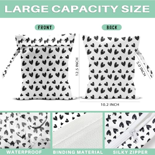 Heart Wet Dry Bags for Diaper Waterproof Swimsuit Washable Reusable Bag for Beach Diapers Dirty Yoga Gym Clothes Plant Gifts for Men Friend Women - color: Heart