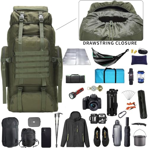 Hiking Backpack for Men 70L/100L Camping Backpack Military Rucksack Molle 3 Days Assault Pack for Climbing | Camping Backpack - color: 70l-olivegreen