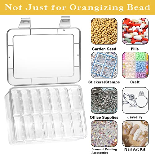 Mathtoxyz Small Bead Organizers, 45 Pieces Plastic Storage Cases Mini Clear Bead Storage Containers Transparent Boxes with Hinged Lid and Rectangle Clear Craft Supply Case - color: Clear - 3P