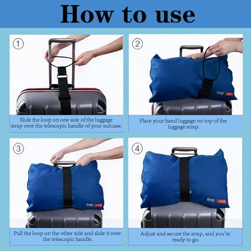 3PCS Multi Use Strong Adjustable Luggage Connector Straps, Add a Bag Easy to Travel Suitcase Elastic Strap Belt for Secure Stacking, Hands-Free Travel & Bag Attachment (Black & Rainbow) - color: 2black +1colorful