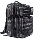 QT&QY 45L Military Tactical Backpacks Molle Army Assault Pack 3 Day Bug Out Bag Hiking Treeking Rucksack… - color: 2.2 Pythons Grain Black