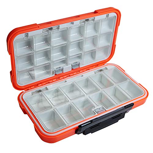 SMALL Fishing Tackle Box, Floating Storage Box, Double-Sided Fishing Lure Box with Adjustable Dividers Storage Jewelry Organizer Making Kit Container for Lure Hook Beads Earring Tool(Orange) - color: Orange (Size: 7.8" L X 4.2" W X 1.8" H)