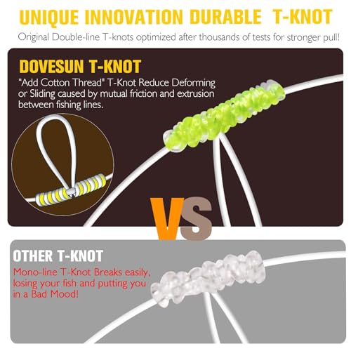 Dovesun 10PCS/4PCS Pompano Rigs for Surf Fishing Saltwater Fishing Rigs with Floats and Beads Unique Double-Line T-Knot Pre-Rigged Surf Fishing Gear & Tackle with Circle Hooks - color: Propeller Float(2colors)*10PCS, size: 2/0 Hook