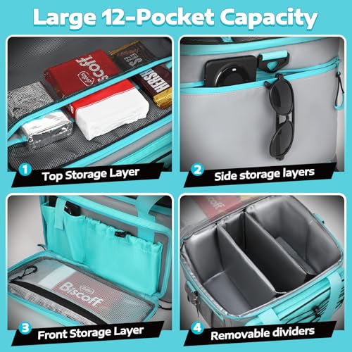 PLUSINNO Paddle Board Cooler, Waterproof SUP Cooler Durable PVC Material, Paddle Board Bag with TPU Zipper, 12-Pocket Fits 42 Cans, Paddle Board Accessories for Beach, Camping, Kayaking