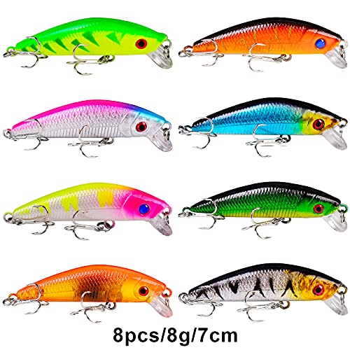 Bass Fishing Lures Kit Set Topwater Hard Baits Minnow Crankbait Pencil VIB Swimbait for Bass Pike Fit Saltwater and Freshwater - color: 007-43pcs