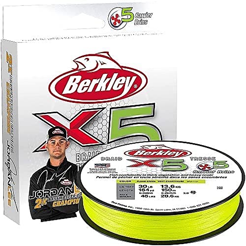 Berkley x5 Braid Fishing Line - color: Flame Green, size: 2188yd, style: 10lb