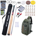 Goture 12ft Tenkara Rod Combo 24T 30T Carbon Fiber Backpacking Fly Fishing Kit with 30 Flies Tippet and Storage Bag - color: 12FT Fishing Rod Tenkara II - Rod Case and Waterproof Sling Bag Version