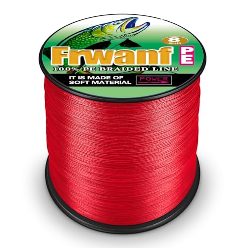 8 Strand Braided Fishing Line - Colorfast - Zero Stretch - High Strength - Abrasion Resistant Braided Line - Thousands of Choices in 9 Colors - Professional Performance in Salt or Fresh Water - color: Red (do not fade), size: 6LB-109Yards-0.10MM(do not fa