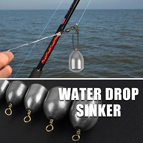 Iron Fishing Weights Sinkers, 20/58pcs Lead Free Steel Fishing Weights Bass Casting Sinkers for Saltwater Freshwater Bass Trout Catfish - style: 58pcs