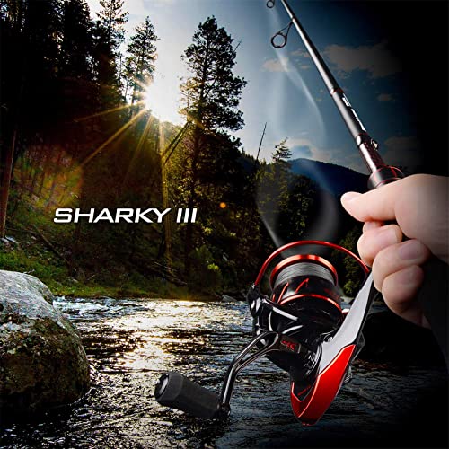 KastKing Sharky Spinning Reel – 5.2:1 & 6.2:1 Gear Ratios, Carbon Fiber Drag 33–39.5LB, 10+1 Stainless Bearings, Lightweight Nylitech Body, Oversize Shaft, for Saltwater & Freshwater - color: 5.2:1-Sharky III, size: 3000