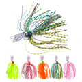 Bass Bladed Fishing Lures Jigs: 5pcs Swim Silicone Skirts Flipping Lures Hook Pitching Bait - color: Multi Color 1