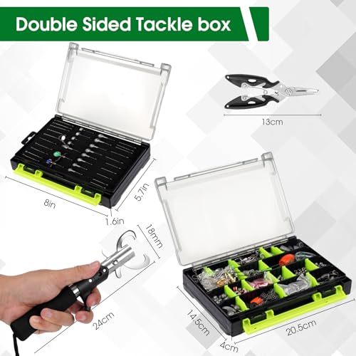 FONMANG 322-Piece Fishing Lures Kit - Buzz Bait/Spinner Baits/Jig/Frog, Fishing Tackle Box with Tackle Included, Soft Bait/Hooks/Weights, Fishing Gear Lure Kit Gift for Men Freshwater Bass Trout - color: E2-601pcs Fishing Kit