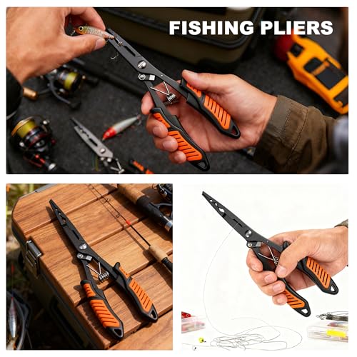Fillet Knife Set for Beginner, Fishing Pliers Precisely, Fish Measuring Tape, Non Slip Grip Fishing Knife, Saltwater Fishing Accessories, Great Value Fishing Tackle - style: 7pc fishing tool kit