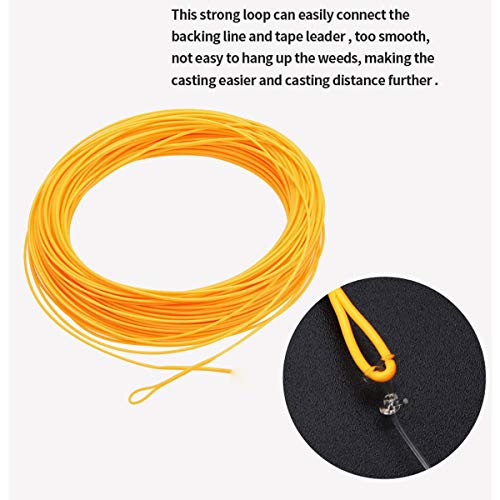 100FT WF3F WF5F WF8 Fly Fishing Line Combo Weight Forward Fly Line with Braided Backing Tapered Leader Preload Fly Line with Welded Loop - color: Orange, size: WF 8F Fly Line Combo