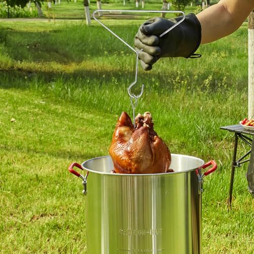 VEVOR Seafood Boiling Kit & Turkey Fryer, 30-qt Boiler Steamer Cooker Set, Outdoor Aluminum Frying Pot, 54,000 BTU Burner Propane Gas Boiler, Gifts for Thanksgiving Day - style: 30-qt