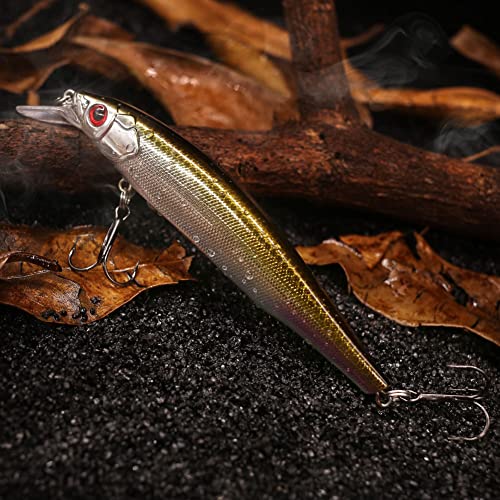 XFISHMAN Jerkbait Kit - Minnow Lure - Suspending - Bass, Smallmouth Bass, Walleye, Largemouth Bass - 1 Piece - color: Smokin Shad, size: 110mm（4-3/8"in）