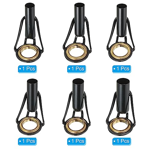 PATIKIL Fishing Rod Tip Repair Kit Stainless Steel Pole Ring Guide Replacement for Saltwater Freshwater Fishing - color: Golden, size: 4.2-5.5mm
