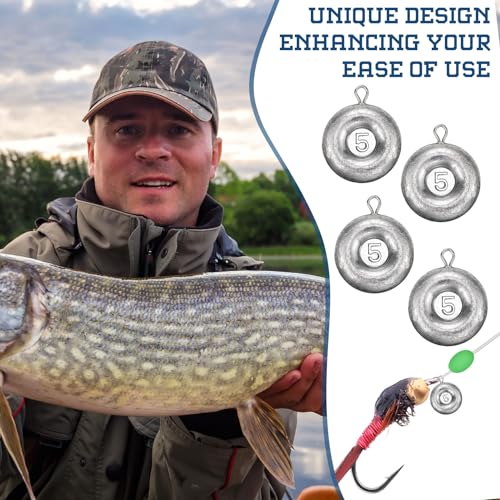 24 Pieces Fishing Disc Sinkers Weights Disc Sinker Fishing Sinkers Weights for Saltwater Catfishing Trolling Surf Tackle - size: 5 oz