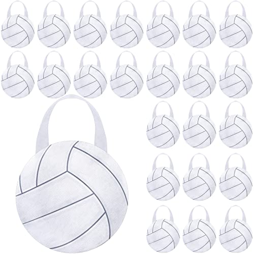Shihanee 24 Pcs Volleyball Gift Bags Ball Themed Party Treat Bags Volleyball Goodie Candy Handbags Non Woven for Sport Game Theme Supplies - style: Volleyball