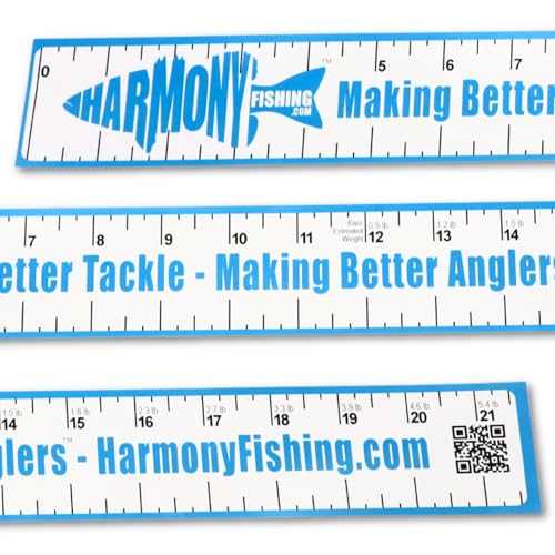 Harmony Fishing - Pro-Series 21" Bass Fishing Ruler Decal with Weight Estimator (3 Pack)