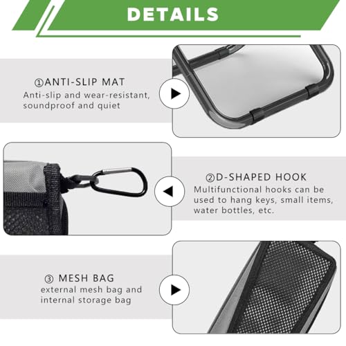 2-in-1 Collapsible Camping Stool & Sling Bag / 220LB Load Capacity Folding Portable Fishing Stool/Collapsible Stool for Camping, Hiking, Fishing, Gardening & Beach Outdoor Activities - color: Grey, size: Large