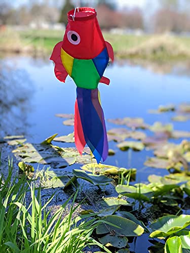 Madrona Brands Small Tropical Fish Windsock | Durable Outdoor Hanging Decoration | Dock, Boat, Yard, Patio and More | 32 Inches
