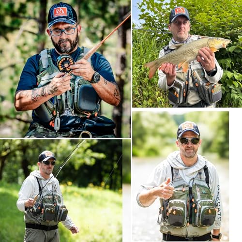 M MAXIMUMCATCH Maxcatch Fly Fishing Vest Pack for Men and Women Adjustable Outdoor Fishing (Vest/Sling Pack/Backpack) - style: Fly Fishing Mesh Vest