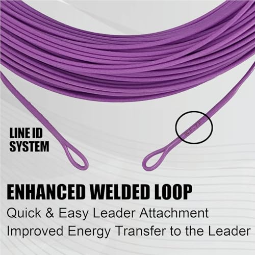 Aventik ProWeight WF Floating Fly Fishing Line Welded Loops Weight Forward Freshwater Trout Fly Line Kit WF 3 4 5 6 7 8 Low Stretch Slick Coating Accurate Casting - color: Purple, size: 6F