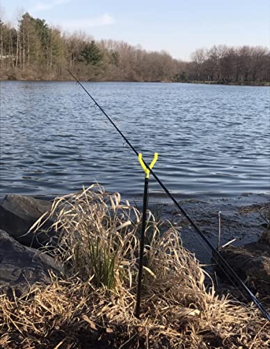 40" Magnum Extendable Trident Fishing Rod Holders in in Packs of 2 and 4 - style: Yellow