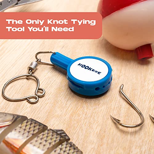 HOOK-EZE Fishing Knot Tying Tool | Protect from Fish Hooks | Tie Fishing Knots Easily | Cool Gadgets for Fishermen | Ice Fly Fishing | Fishing Accessories for Beginner Anglers | Nail Knot Tool - color: Blue, style: Standard