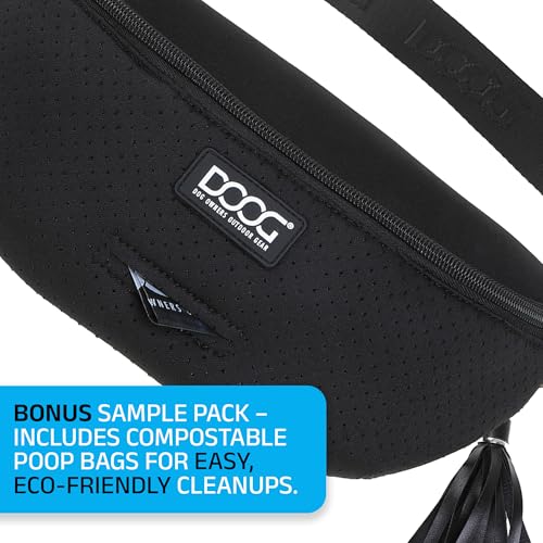 DOOG Neosport Dog Walking Fanny Pack - Waterproof Treat Pouch & Waste Bag Holder - Hands-Free Belt Bag for Training, Hiking & Outdoor Adventures - Black - color: Black