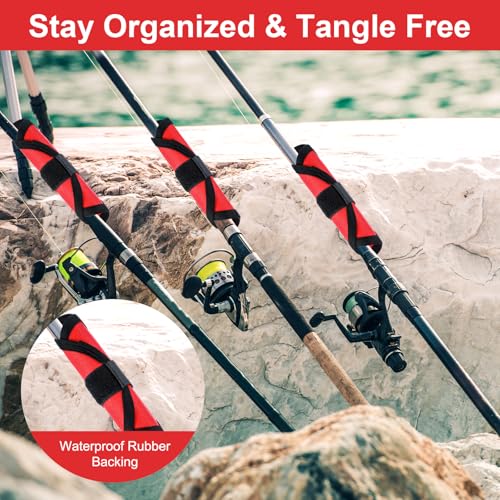 6 Pcs Lure Wraps, 5.9 Inch Fishing Lure Wraps, Bait Gloves Lures Shield for Fishing Rod, Fish Hook Storage Protectors, Pole Sleeve Guard for Protecting Fishermen(Red) - color: Red