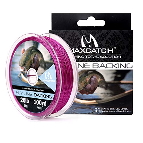 M MAXIMUMCATCH Maxcatch Braided Fly Line Backing for Fly Fishing 20/30lb(White, Yellow, Orange, Black&White, Black&Yellow, Blue, Pink, Green, Purple) - color: Purple, size: 20lb,100yards