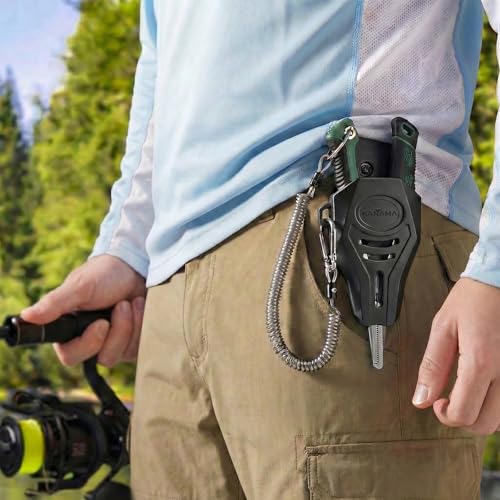 KANAMA 17-4 Stainless Steel Fishing Pliers, 7.5 Inch Rust Saltwater Fishing Pliers with Split Ring, Fish Hook Remover with Tungsten Carbide Braid Cutters, Non-Slip Handles Fishing Gifts for Men