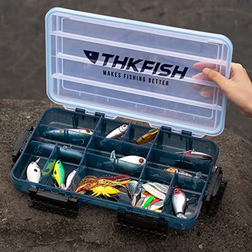THKFISH Fishing Tackle Box 3700S Tackle Tray Floating Fishing Lure Box Storage Organizer Small Plastic Box with Adjustable Dividers,Sun-Proof 1PC - color: 1PC-3700