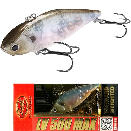 LUCKY CRAFT LV 500 MAX Freshwater Fishing Lures, Sinking Lipless and Long-Casting Crankbait, 3 Inch Vibration Rattle Bait, Perfect Fishing Gear for Tackle Box and Accessories - color: 238 Ghost Minnow