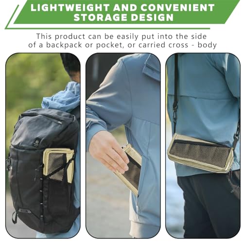 2-in-1 Collapsible Camping Stool & Sling Bag / 220LB Load Capacity Folding Portable Fishing Stool/Collapsible Stool for Camping, Hiking, Fishing, Gardening & Beach Outdoor Activities - color: Khaki, size: Large
