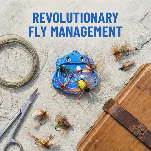 Fly Fishing Accessories Mini Compact Magnetic Fly Holder - Large Surface Fly Holder for Hooks, Nippers & Tools Secure Hold, No Drop (Orange/Blue) - color: BLUE