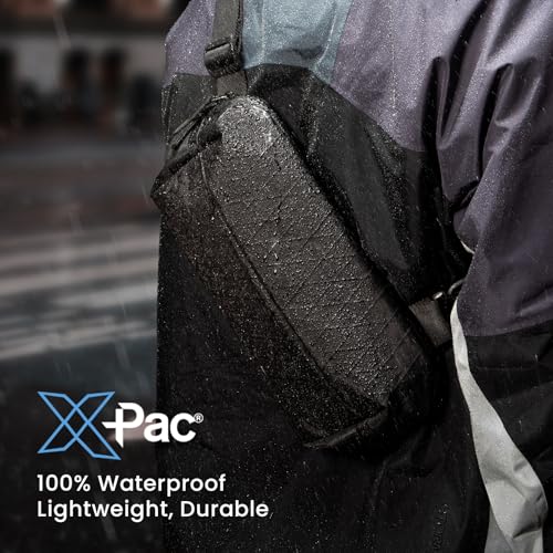tomtoc Compact EDC Sling Bag 3L-10L, Minimalist Crossbody Bag Chest Shoulder Pack for Men Women, X-pac/Recycled Polyester - color: X-pac Black, size: S(Fits iPad Mini)