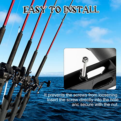 Shappy 3 Pcs Fishing Rod Holder Bracket Tube 3 Rod Rack Wall Mounted 10.63 Inch Fishing Pole Holders for Boats with Screws Nuts Side Mount for Boat Truck Kayak Garage (Black) - color: Black