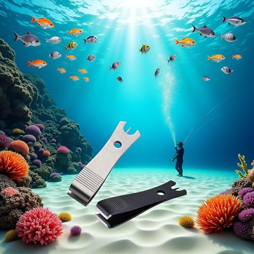 2Pcs Fishing Line Cutter Nipper with Hook Eye Cleaner Pin Stainless Steel Fishing Line Scissors Cutting Tool, Hook Eye Cleaner Pin, Multi Functional Accessories, Nippers and Snips