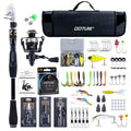 GOTURE Telescopic Fishing Rod and Reel Combos, Carbon Fiber Travel Fishing Pole, 9+1 BB Spinning Reel, Saltwater Freshwater Fishing Gear Kit with Braided Line, Lures, Carrier Bag for Bass Trout - color: 1 Rod & 1 Reel Spinning Fishing Combo - Portable Fis