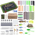 Goture Fishing Lures Kit,165pcs Bass Fishing Kit Including Soft Plastic Baits, Worms, Minnow, Crankbaits, Hooks,Swivels,Sinker Weights,3700 Tackle Box, Freshwater Fishing Gear Lure Set, Gifts of Men - color: A:165pcs Fishing Lures Kit