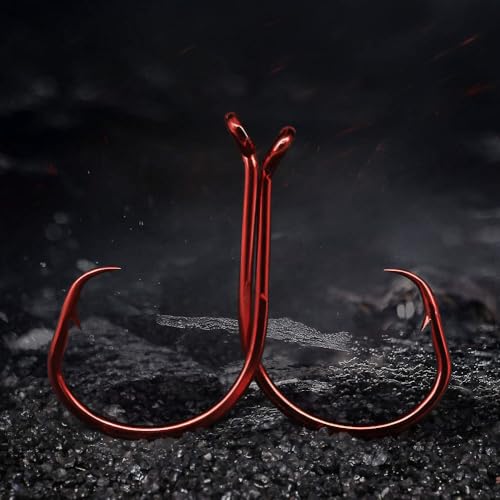 XFISHMAN Circle-Hooks-Fishing-Equipment-Octopus-Hooks-Saltwater-50 Pack #1 –12/0 - color: Red, size: 3/0 50-Pack