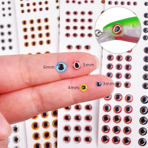Bionic Fish Eyes for Lures Fly Tying Material Realistic Fish Eyes for Fishing Baits DIY Jigs Fishing Lure Making Supplies - style: 549pcs-3/4/5/6mm