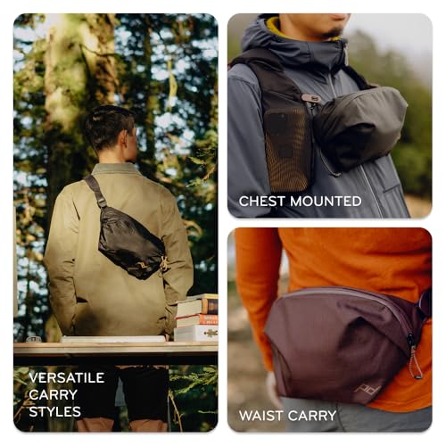 Peak Design Outdoor Sling 2L, Kelp, Padded Adjustable Shoulder Strap for Crossbody or Waist Carry, 2 Mesh Pockets, Ideal for Carrying Cameras & Small Essentials, Versatile Sling Bag for Men & Women - color: Kelp, size: 2L