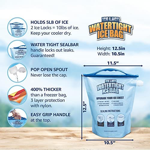 Large Leakproof Ice Bag. Reusable Ice Pack for Cooler - Long Lasting Instant Cooler Ice Packs - Drop in Cubed Ice to Make Cold, Dry Freezer Packs for Coolers - Drink Your Ice When It Melts - size: Large (96 fl oz) / 4 Pack