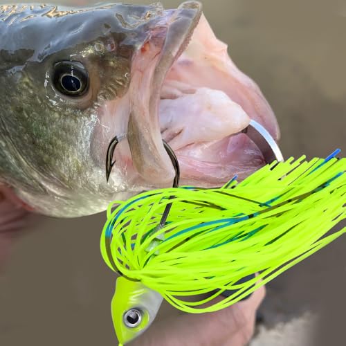 Spinnerbait Fishing Lure, Hard Metal Jig Spinner Baits Kits Swimbait for Bass Trout Pike Salmon Walleye Freshwater Saltwater 5pcs/Pack - color: Spinnerbait 5pcs/set 4, size: 3/8oz