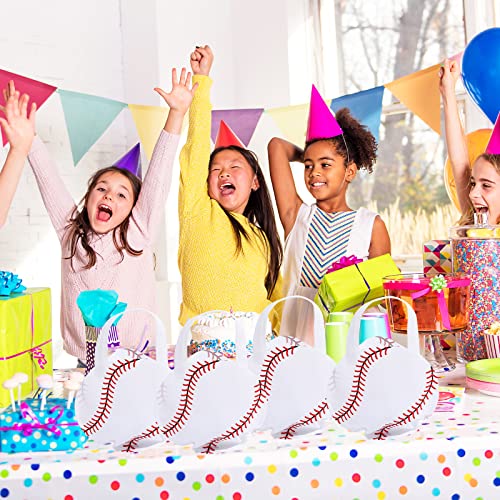 Shihanee 24 Pcs Baseball Party Favor Bags Ball Themed Party Goodie Candy Bags Sport Game Treat Handbags Baseball Non Woven Gift Handbags for Sport Theme Supplies - style: Baseball