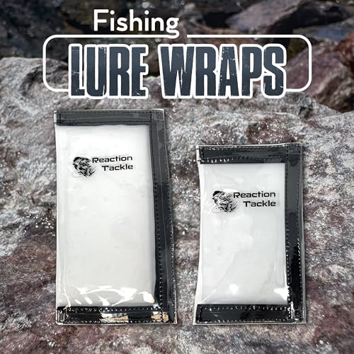 Reaction Tackle Lure Wraps, Clear PVC Fishing Lure Covers with Hook and Loop Closure, Protect Treble Hooks and Prevent Tangles, Tackle Storage, Large 10-Pack - size: Large 10-Pk